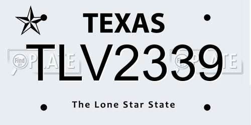TLV2339 Texas License Plate