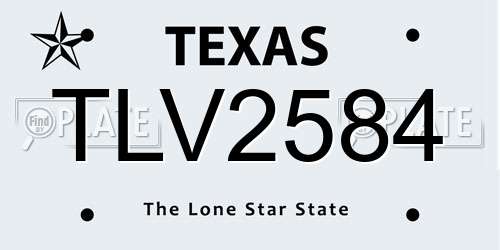 TLV2584 Texas License Plate