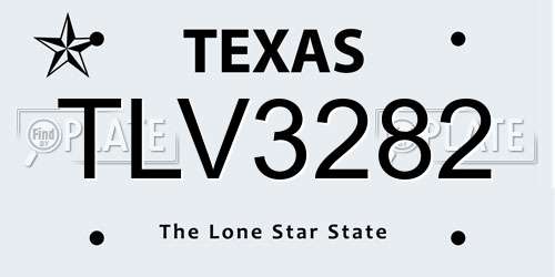 TLV3282 Texas License Plate