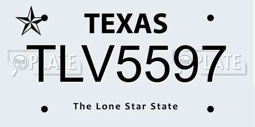 TLV5597 Texas License Plate