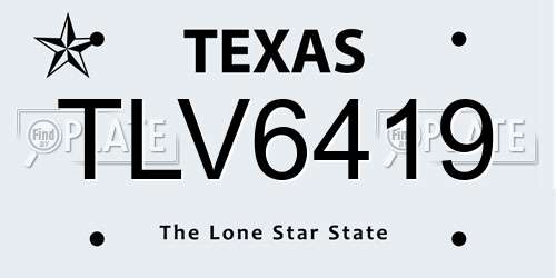 TLV6419 Texas License Plate
