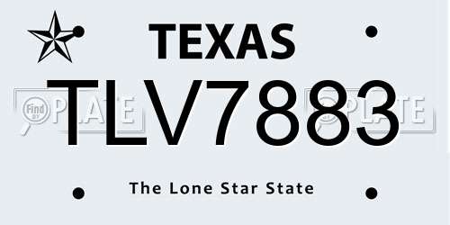 TLV7883 Texas License Plate