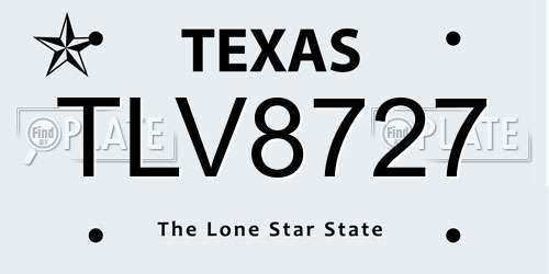 TLV8727 Texas License Plate