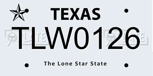 TLW0126 Texas License Plate