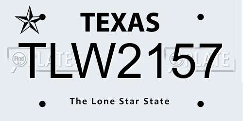 TLW2157 Texas License Plate