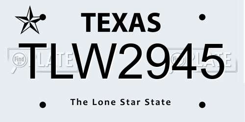 TLW2945 Texas License Plate