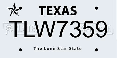 TLW7359 Texas License Plate