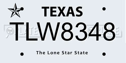 TLW8348 Texas License Plate