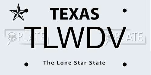 TLWDV Texas License Plate