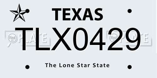TLX0429 Texas License Plate