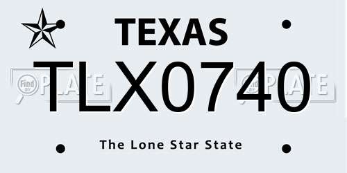 TLX0740 Texas License Plate