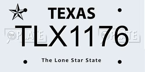 TLX1176 Texas License Plate