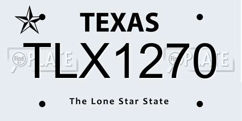 TLX1270 Texas License Plate