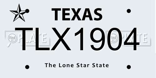 TLX1904 Texas License Plate