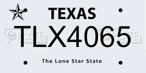 TLX4065 Texas License Plate