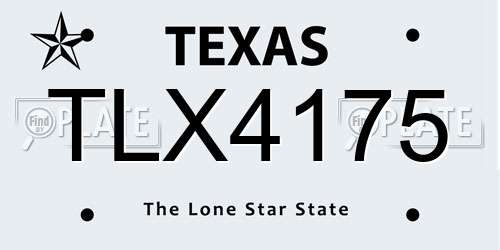 TLX4175 Texas License Plate