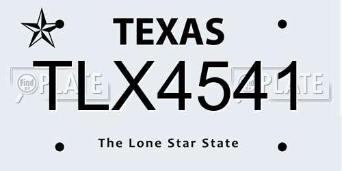 TLX4541 Texas License Plate
