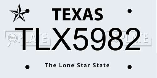 TLX5982 Texas License Plate