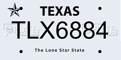 TLX6884 Texas License Plate