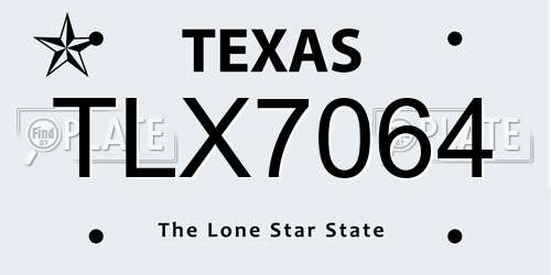 TLX7064 Texas License Plate