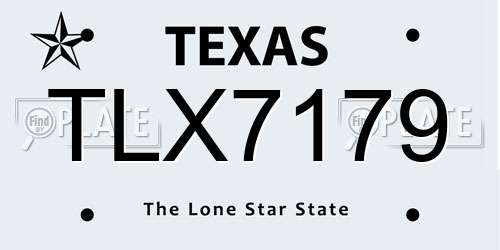 TLX7179 Texas License Plate