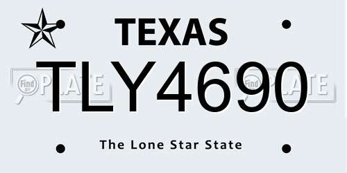 TLY4690 Texas License Plate