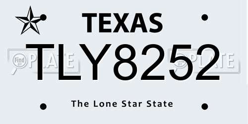 TLY8252 Texas License Plate