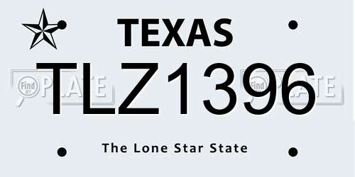 TLZ1396 Texas License Plate