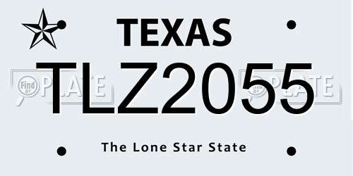 TLZ2055 Texas License Plate