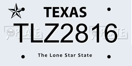 TLZ2816 Texas License Plate