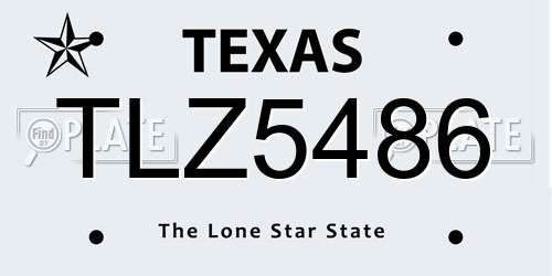 TLZ5486 Texas License Plate