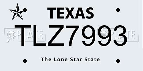 TLZ7993 Texas License Plate
