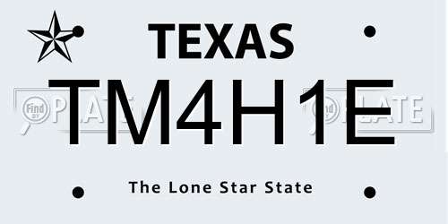 TM4H1E Texas License Plate