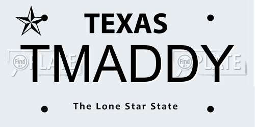 TMADDY Texas License Plate