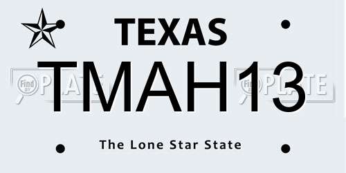 TMAH13 Texas License Plate