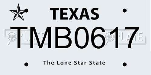 TMB0617 Texas License Plate