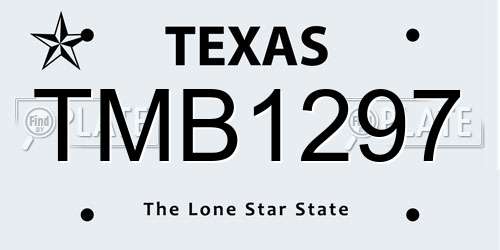 TMB1297 Texas License Plate