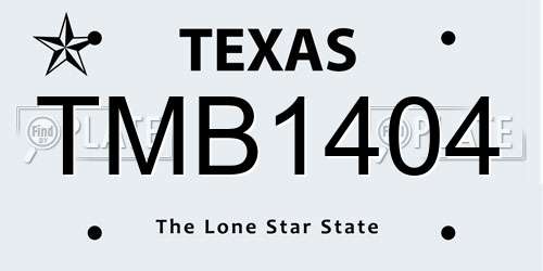 TMB1404 Texas License Plate