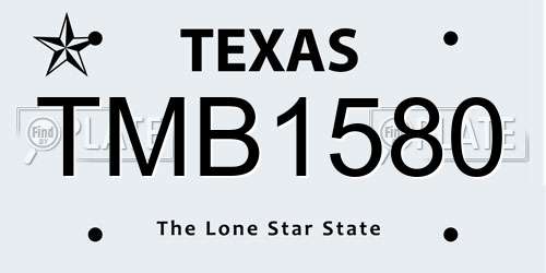 TMB1580 Texas License Plate