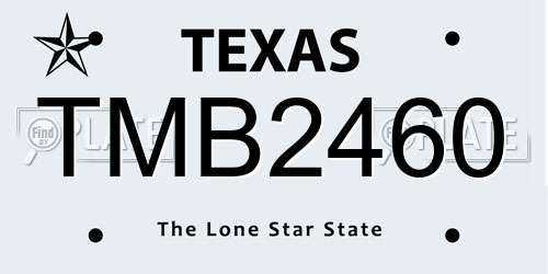 TMB2460 Texas License Plate