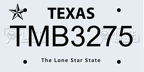 TMB3275 Texas License Plate
