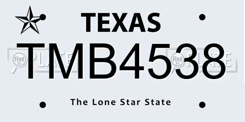 TMB4538 Texas License Plate