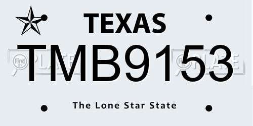 TMB9153 Texas License Plate