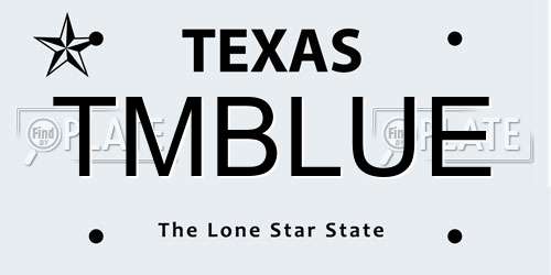 TMBLUE Texas License Plate