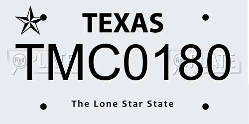 TMC0180 Texas License Plate