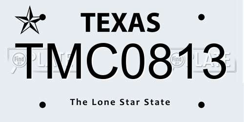 TMC0813 Texas License Plate