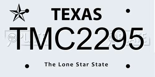 TMC2295 Texas License Plate