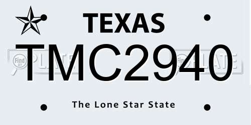 TMC2940 Texas License Plate
