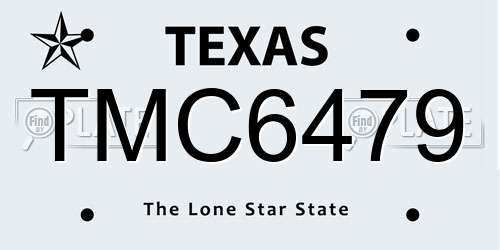 TMC6479 Texas License Plate