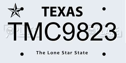 TMC9823 Texas License Plate